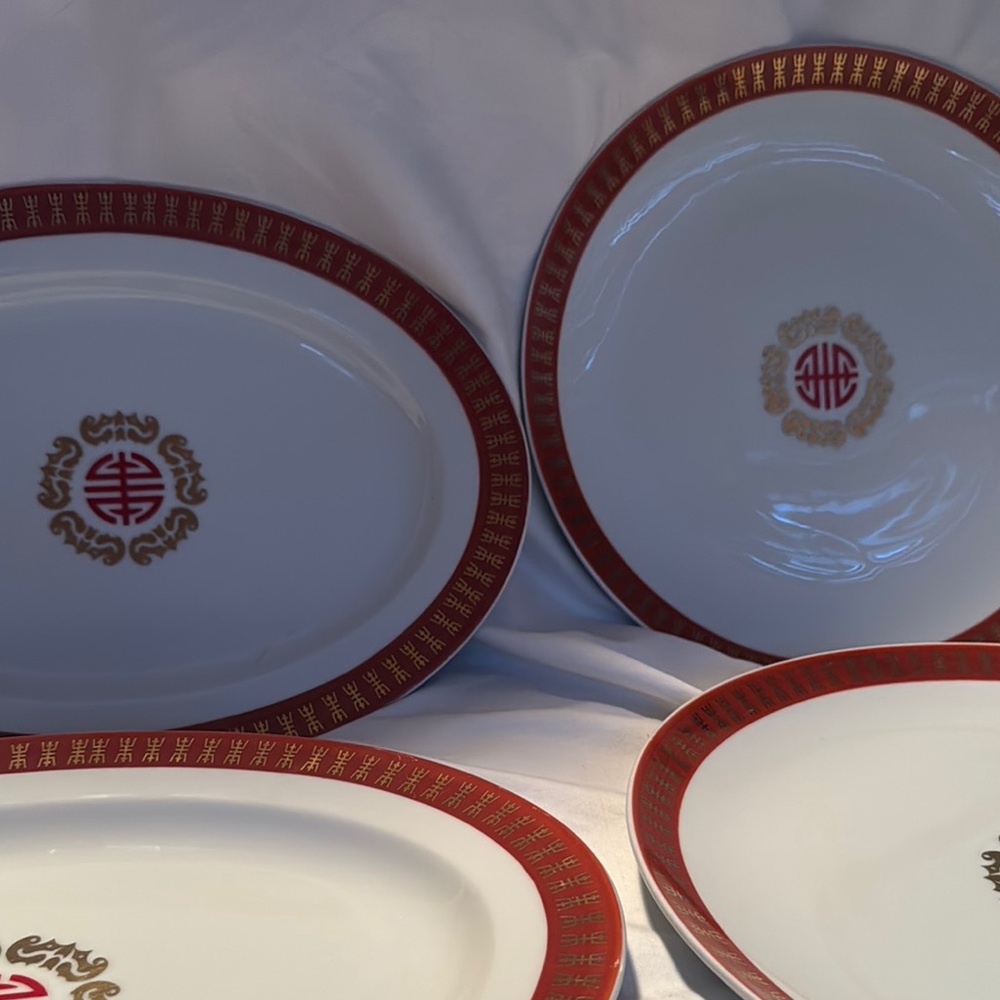 Vintage Tatung Taiwan - 2 Large Platters/2 Large Plates